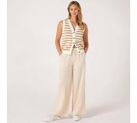 MarlaWynne Collection Crinkle Twill Wide Leg Trousers BARK 2XL