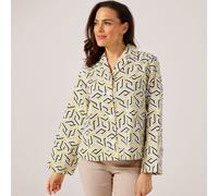 MarlaWynne Flatter Fit Swing Back Jacket BLACK KIWI GEO PRINT 2XL