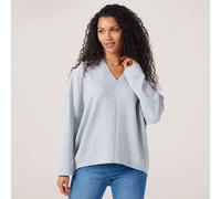 MarlaWynne Layers Cloud Knit Unstructured Top LIGHT HEATHER GREY 2XL