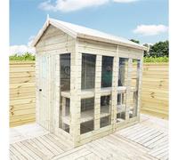 Marlborough 10 x 8 Pressure Treated Apex Potting Shed & Bench in Natural Marlborough Natural