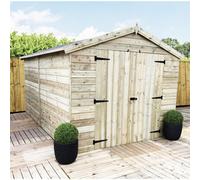 Marlborough - 10 X 8 Shed Premier Pressure Treated T&g Apex Wooden Shed + Double Doors (10' X 8' / 10Ft X 8Ft) (10X8)