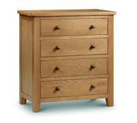 Marlborough - 4 Drawer Chest - Oak - Wooden - Happy Beds