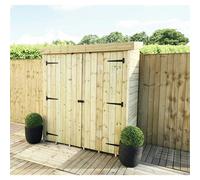 Marlborough 6' x 2' 7" Windowless Pressure Treated Tongue And Groove Tall Pent Store With Double Doors (6ft x 2ft 7' / 6' x 2'7") (6x2) - Green - Wood - 6ft x 2ft