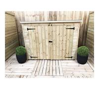 Marlborough 6 X 2 Pressure Treated T&g Wooden Garden Bike Store + Double Doors