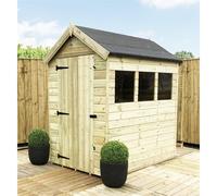 Marlborough 7 x 5 Premier Pressure Treated Apex Shed in Natural Marlborough Natural