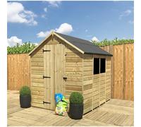 Marlborough - 8 X 4 Garden Shed Pressure Treated T&g Single Door Apex Wooden Garden Shed - 2 Windows (8' X 4') / (8Ft X 4Ft) (8X4)