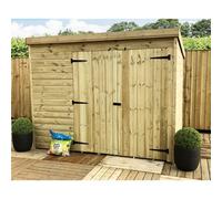 Marlborough - 8 X 4 Windowless Garden Shed Pressure Treated T&g Pent Wooden Garden Shed + Double Doors (8' X 4' / 8Ft X 4Ft) (8X4)