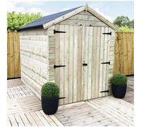 Marlborough - 8 X 8 Garden Shed Premier Pressure Treated T&g Apex Wooden Garden Shed + Double Doors (8' X 8' / 8Ft X 8Ft) (8X8 )