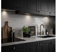 Marlborough Alba Arctic Grey Gloss Tiles (44 Pack - 1 Box - 0.99M2 Coverage) - Kitchen - Subtle Ripple Gloss Effect Ceramic Tile