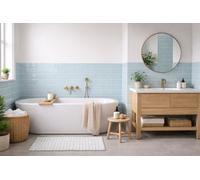 Marlborough Alba Ocean Blue Gloss Tiles (44 Pack - 1 Box - 0.99M2 Coverage) - Bathroom - Subtle Ripple Gloss Effect Ceramic Tile