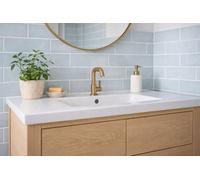 Marlborough Alba Ocean Blue Gloss Tiles (44 Pack - 1 Box - 0.99M2 Coverage) - Sink - Subtle Ripple Gloss Effect Ceramic Tile