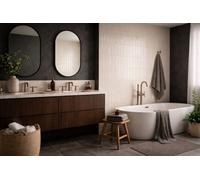 Marlborough Alba Taupe Gloss Tiles (44 Pack - 1 Box - 0.99M2 Coverage) - Bedroom - Subtle Ripple Gloss Effect Ceramic Tile