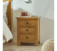 Marlborough Bedside Cabinet - 3 Drawer - Oak