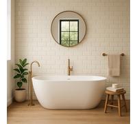 Marlborough Bone Gloss Metro Tiles (500 Pack-10 Box-10M2 Coverage)-Bath-Premium Ceramic Wall Finish-Inspired By Nyc Subway & Soho Style