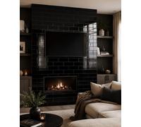 Marlborough Chromara Black Gloss Ceramic Wall Tiles (500 Pack- 10 Box- 9.7M2 Coverage)-Lounge-9.8Cm X 19.8Cm-Colour Meets Design