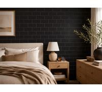 Marlborough Chromara Black Matt Ceramic Wall Tiles (500 Pack- 10 Box- 9.7M2 Coverage)-Bedroom-9.8Cm X 19.8Cm-Colour Meets Design