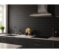 Marlborough Chromara Black Matt Ceramic Wall Tiles (500 Pack- 10 Box- 9.7M2 Coverage)-Kitchen-9.8Cm X 19.8Cm-Colour Meets Design