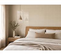 Marlborough Chromara Pebble Beige Gloss Ceramic Wall Tiles (38 Pack- 1 Box- 0.83M2 Coverage)-Bedroom-14.8Cm X 14.8Cm-Colour Meets Design