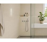 Marlborough Chromara Pebble Beige Gloss Ceramic Wall Tiles (38 Pack- 1 Box- 0.83M2 Coverage)-Shower-14.8Cm X 14.8Cm-Colour Meets Design