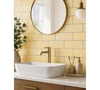 Marlborough Chromara Primrose Yellow Gloss Ceramic Wall Tiles (750 Pack- 15 Box- 14.55M2 Coverage)-Sink-9.8Cm X 19.8Cm-Colour Meets Design
