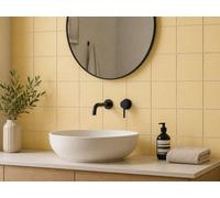 Marlborough Chromara Primrose Yellow Matt Ceramic Wall Tiles (190 Pack- 5 Box- 4.15M2 Coverage)-Sink-14.8Cm X 14.8Cm-Colour Meets Design