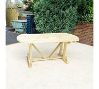Marlborough Deluxe Heavy Duty Oval Table (8 Seater) in Natural Marlborough Natural