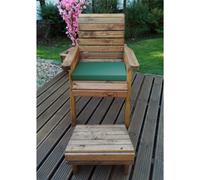 Marlborough Deluxe One Seater Lounger Set With 1 X Chair Cushion Green & 1 X Fitted Cover
