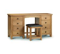 Marlborough - Double Pedestal Dressing Table - Oak - Wooden - Happy Beds