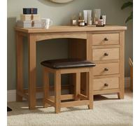 Marlborough Dressing Table - 4 Drawer - Single - Oak