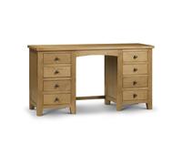 Marlborough Dressing Table With Twin Pedestals 1.4m - Oak - Julian Bowen | TJ Hughes