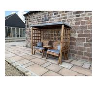 Marlborough Grand Harvey Classic Twin Seat Grey Arbour With 2 X Grand Chair Cushion Grey & 2 X Scatter Cushion Grey