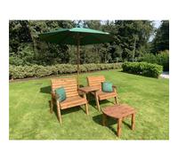 Marlborough Grand Twin Straight With Coffee Table, 2 X Scatter Cushion Green & 1 X Parasol Green & Base