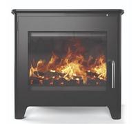 Marlborough Modern Metallic Black 7.3Kw Defra Wood Burning Stove