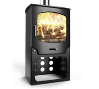 Marlborough Modern Metallic Black 8Kw Defra Multifuel Burning Tall Stove