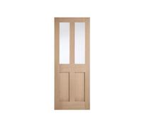 Marlborough Pack Of 1 (Total 1 Unit) London Oak 2 Glass Panel Pre-Finished Internal Door - 35mm X 762mm X 1981mm
