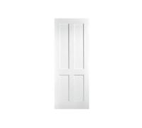 Marlborough Pack Of 1 (Total 1 Unit) London White Primed 4 Panel Fd30 Fire Door - 44mm (T) X 726mm (W) X 2040mm (H)