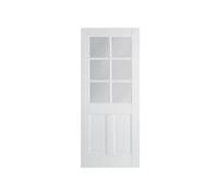 Marlborough Pack Of 1 (Total 1 Unit) Lpd Canterbury White Primed 2 Panel / 6 Glass Panel Door - 35mm (T) X 686mm (W) X 1981mm (H)