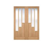 Marlborough Pack Of 1 (Total 1 Unit) Lpd Coventry Oak Pre-Finished Internal Door Pair - 40mm X 1168mm X 1981mm