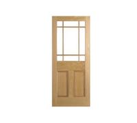 Marlborough Pack Of 1 (Total 1 Unit) Lpd Downham White Oak 9 Unglazed Glass Panel Unfinished Door - 35mm X 838mm X 1981mm