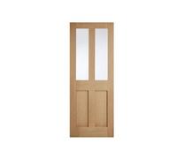 Marlborough Pack Of 1 (Total 1 Unit) Lpd London Oak 2 Glazed Glass Panel Unfinished Internal Door - 35mm X 762mm X 1981mm