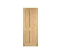 Marlborough Pack Of 1 (Total 1 Unit) Lpd London Oak 4 Panel Unfinished Fd30 Internal Fire Rated Door - 44mm X 838mm X 1981mm