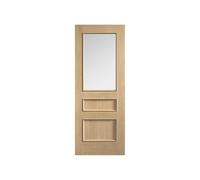 Marlborough Pack Of 1 (Total 1 Unit) Lpd Oak Toledo 2 Panel 1 Light Clear Glazed Pre-Finished Door - 35mm X 686mm X 1981mm