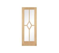 Marlborough Pack Of 1 (Total 1 Unit) Lpd Richmond Oak 2 Glass Panel Pre-Finished Internal Door - 35mm X 838mm X 1981mm