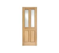 Marlborough Pack Of 1 (Total 1 Unit) Lpd Richmond Oak 2 Glass Panel Raised Moulding 2 Side Unfinished Internal Door - 35mm X 686mm X 1981mm