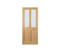 Marlborough Pack Of 1 (Total 1 Unit) Lpd Richmond Oak 2 Glass Panel Unfinished Internal Door - 35mm X 762mm X 1981mm