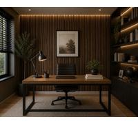 Marlborough - Pack Of 14 (Total 14 Units) Acoustic Wood Wall Panel - Rustic Cedar Lite - 600mm (W) X 2400mm (L) X 18mm (D) - Study