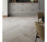 Marlborough Pack Of 5 (Total 5 Units) - Premium 5mm Thick Limed Oak Herringbone Flooring - 126mm (W) X 630mm (L)