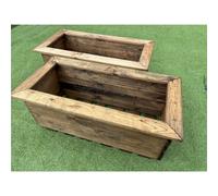 Marlborough Traditional Extra Large Wooden Trough Planter X 2