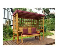 Marlborough Traditional Zubond Three Seater Abour With 1 X Winchester Cushion Burgundy & 2 X Scatter Cushion Burgundy
