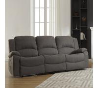 Marldon 201Cm Wide Dark Grey Fabric 3 Seat Manually Reclining 3 Seat Sofa